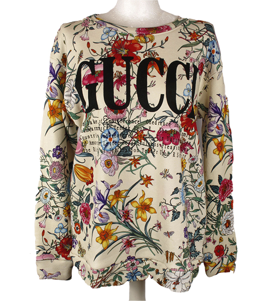 Женский свитшот Gucci в цветочный принт.